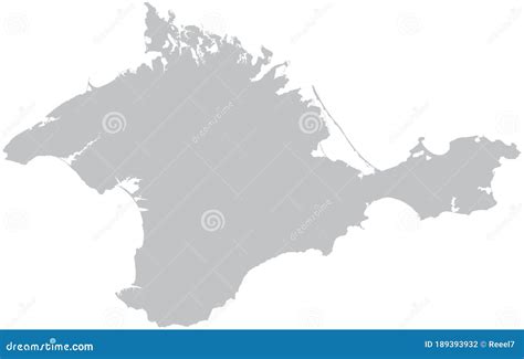 Vector Gray Detailed Map of Crimean Peninsula Isolated on a White ...