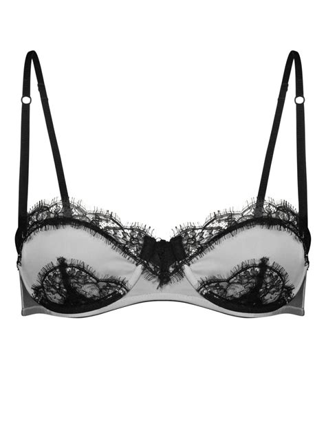 Kiki De Montparnasse Lace Trim Balconette Bra Grey FARFETCH UK