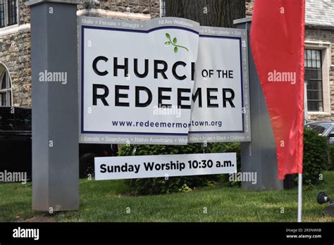 New Jersey Us 24052023 A Church Of The Redeemer Sign Vandalized In