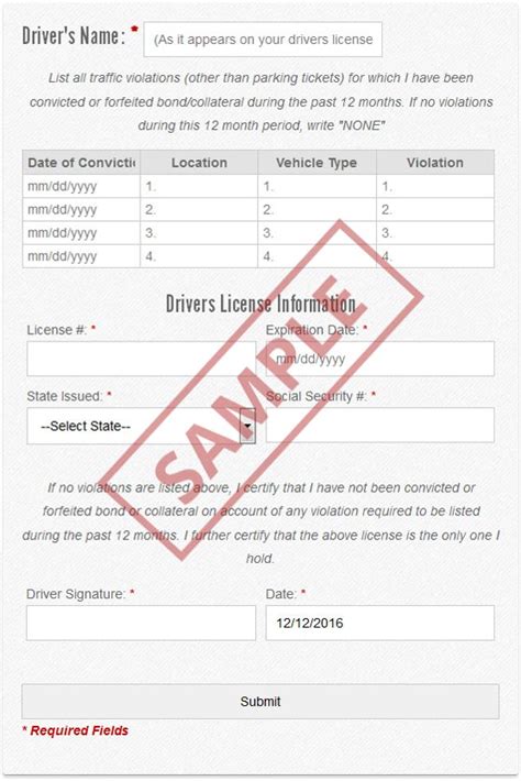 Iti Mvr Motor Vehicle Record Driving Record