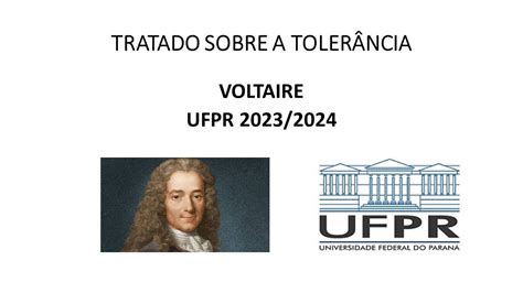 Voltaire Tratado Sobre A Toler Ncia Vestibular Ufpr Youtube