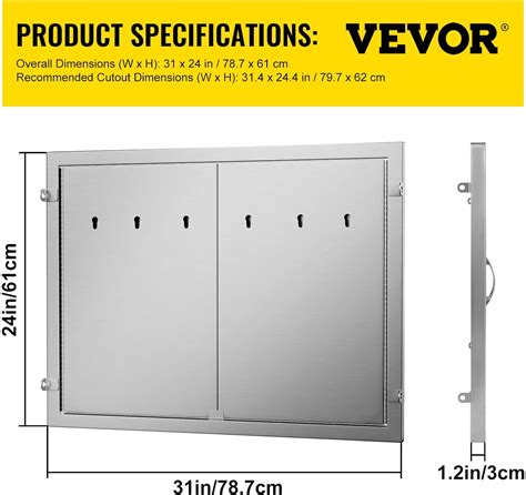 Mophorn Bbq Double Access Door 31w X 24h Inch Bbq Door Stainless Steel Wall Construction