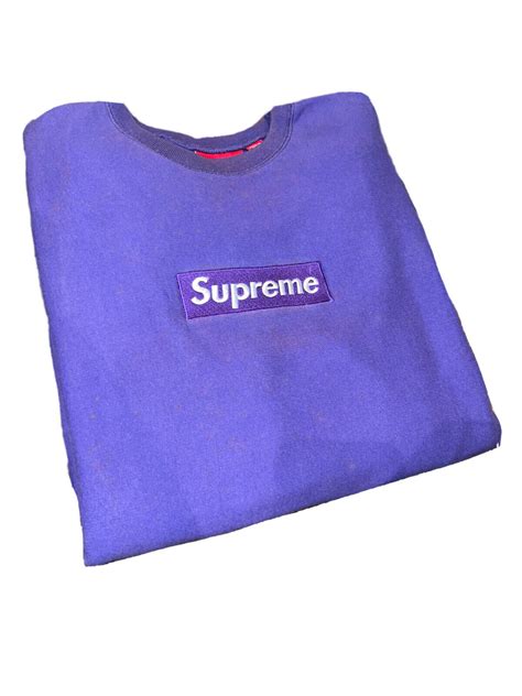 Supreme Purple On Purple 2006 Box Logo Crewneck 100% … - Gem