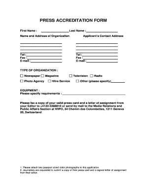 Fillable Online Oecd Press Accreditation Form Oecd Oecd Fax Email