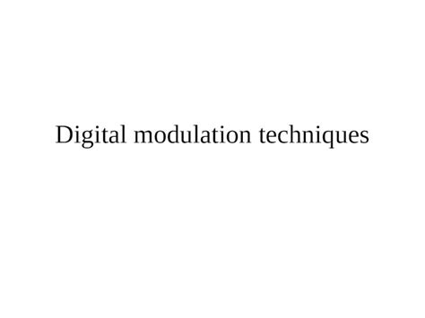 PPT Digital Modulation Techniques Modulations Systems DOKUMEN TIPS