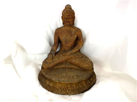 Buddah Buddhistische Figur Aus Sandstein Handwerkerkunst Ca Cm