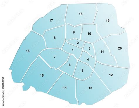 Carte Arrondissements Paris Stock Illustration Adobe Stock