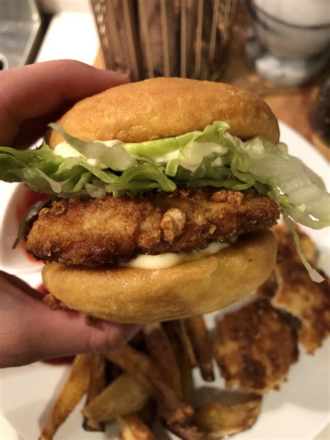 My homemade keto McChicken burger! : r/Keto_Food