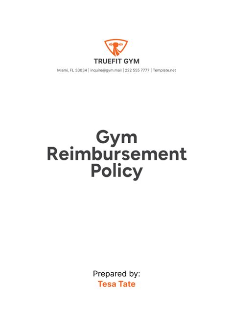 Free Gym Reimbursement Policy Template to Edit Online