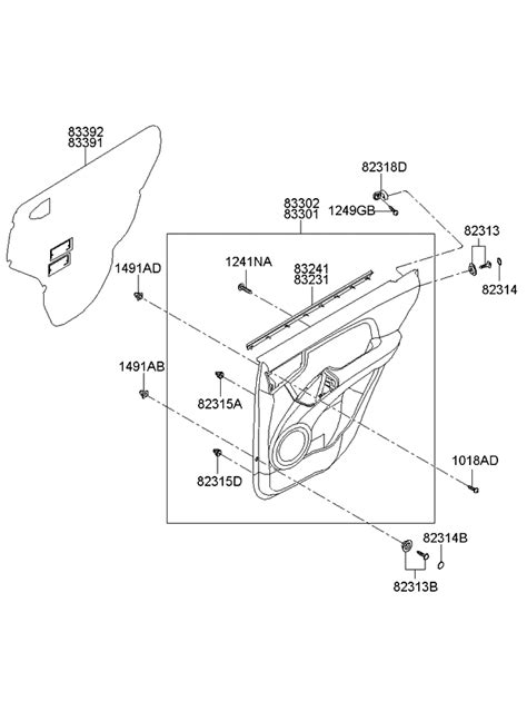 F V Genuine Kia Panel Complete Rear Door Trim