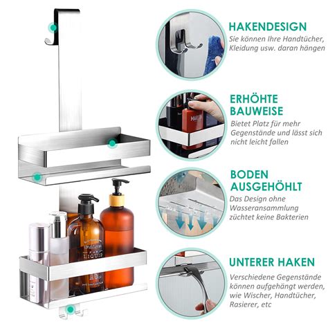 Edelstahl Duschregal Duschablage ohne Bohren Ablagen Badregal Hängen