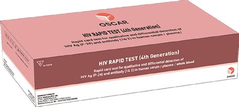 Oscar HIV Rapid Test Kit 4th Generation Number Of Reactions Preps Kit