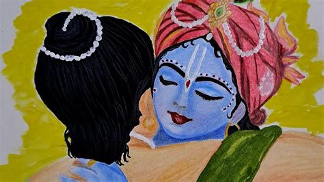 How To Draw Krishna Sudama Friendship Bond Pencil Colour Panting