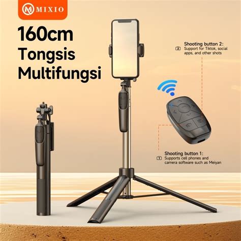 Jual MIXIO A36 160CM Tongsis Bluetooth Selfie Stick Tripod With