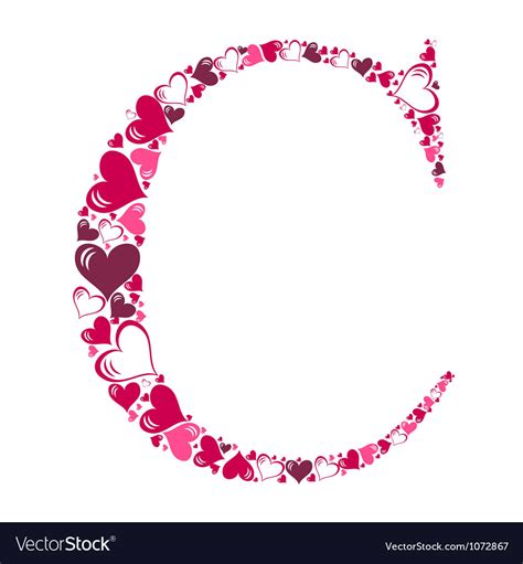 Alphabet Of Hearts Royalty Free Vector Image VectorStock