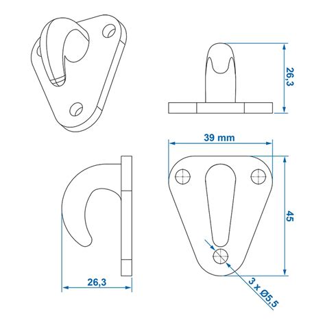 Crochet Plastique Pour Corde 45x39mm PAT Europe