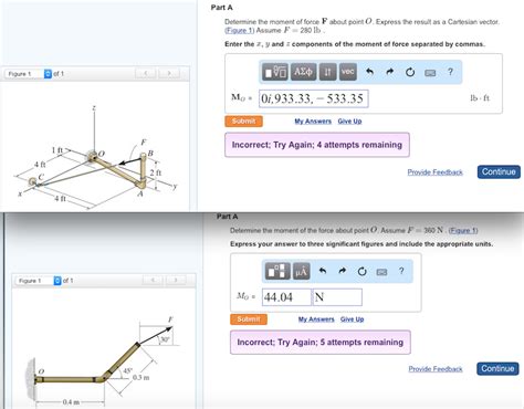 Part A Determine The Moment Of Force F About Point Chegg