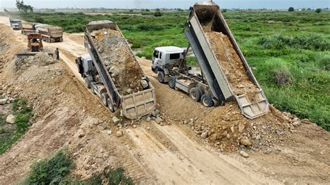 Wonderful Nice Project Build New Road Bulldozer Komatsu Pushing Soil