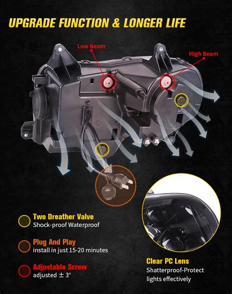 Morsun Dot Emark Motorcycle Led Headlight For Goldwing Gl1800 2001 2017