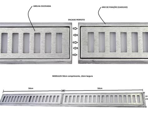 Ralo Linear 10x100 Coleta Agua Pluvial Grelha Aluminio Parcelamento