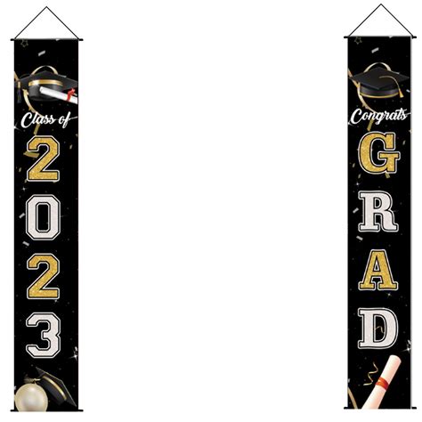 Fngz Hangs Clearance 2024 Graduation Banners Hanging Flags Porch Sign