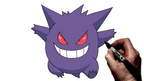 How To Draw Gengar Step By Step Pokemon Youtube