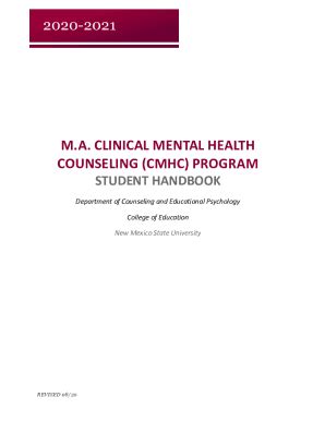 Fillable Online Cep Nmsu M A Clinical Mental Health Counseling Cmhc