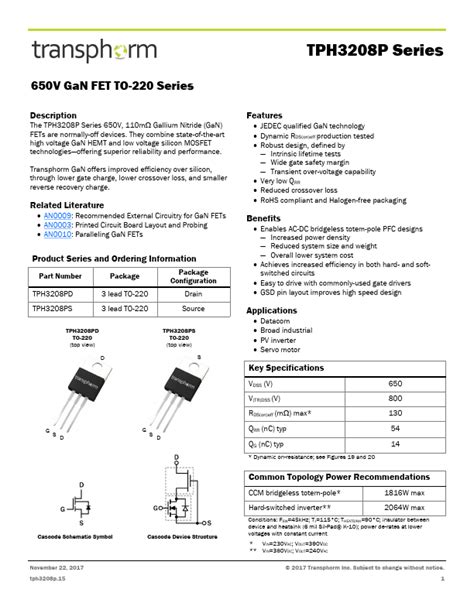 Tph P Fet Datasheet Distribuidor Stock Y Mejor Precio