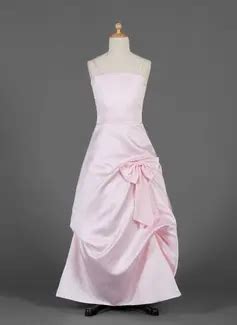 A Line Princess Square Neckline Floor Length Satin Junior Bridesmaid