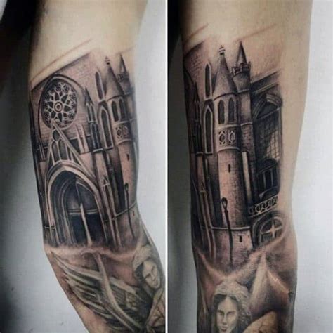 50 Cathedral Tattoo Designs For Men Church Ink Ideas