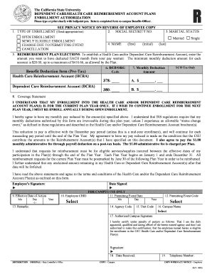 Fillable Online Csusm Dependent Care Reimbursement Enrollment Form