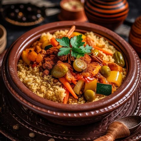 Premium Ai Image Moroccan Couscous Dish