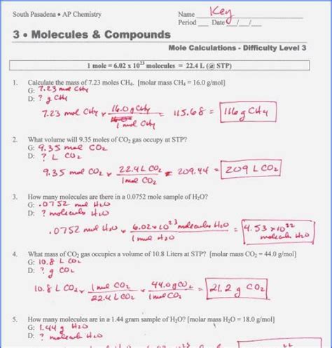 Molarity Worksheet Answer Key Englishworksheet My Id