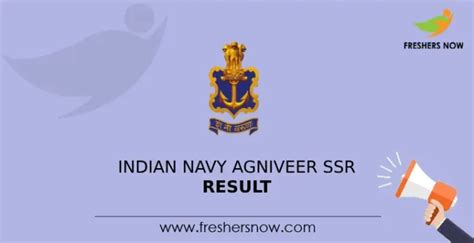 Indian Navy Agniveer SSR Result 2024 Out Cut Off Marks