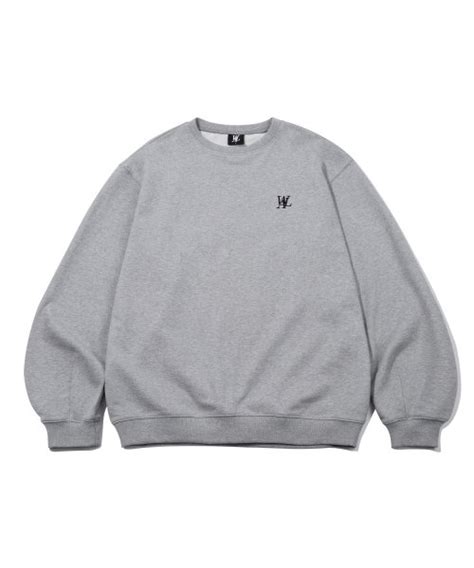 MUSINSA公式 WOOALONG Signature balloon over sweatshirt GRAY