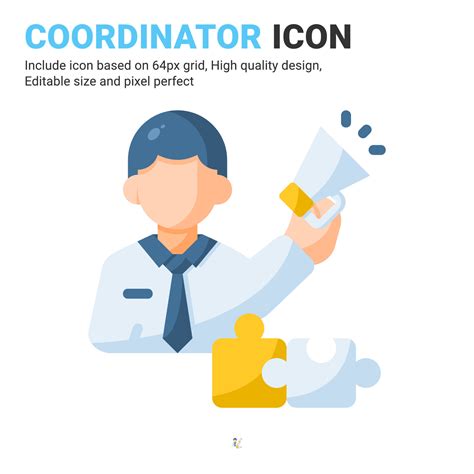 Vector De Icono De Coordinador Con Estilo De Color Plano Aislado Sobre