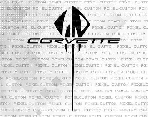 Chevrolet Corvette C7 Stingray Outline Vector Car Emblem Etsy Corvette C7 Stingray