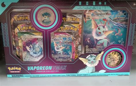 Pok Mon Tcg Vaporeon Vmax Premium Collection Box Trading Card Game