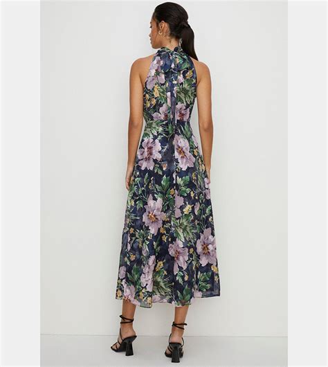 Buy Oasis Lyanna Floral Satin Burnout Midi Dress In Multiple Colors