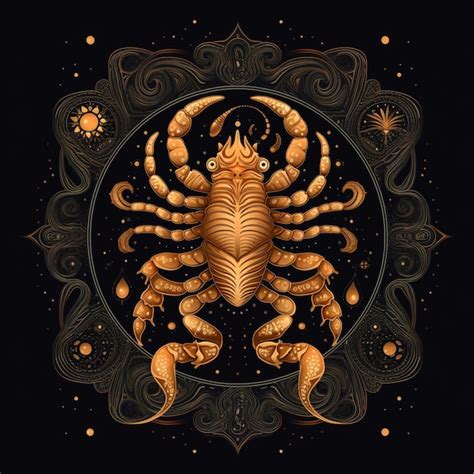 Premium Ai Image Zodiac Sign Of The Scorpion With A Golden Body And