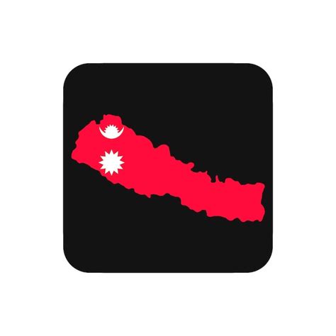 Premium Vector Nepal Map Silhouette With Flag On Black Background