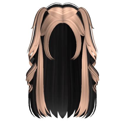 Cute Long Curled Pigtails Black To Blonde Roblox