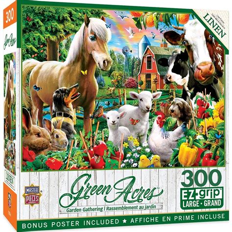 MasterPieces Green Acres Garden Gathering 300 Piece EZ Grip Jigsaw