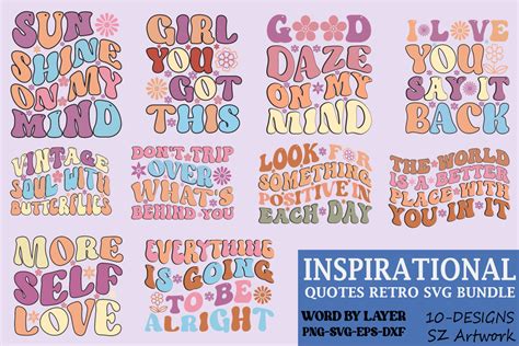 Inspirational Quotes Retro Svg Bundle Graphic By Sz Artwork · Creative Fabrica