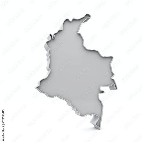 Fototapeta Mapa Wiata Dla Dzieci Colombia Simple D Map In White Grey