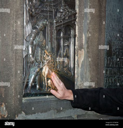 Old Relief Below The Statue Of St John Of Nepomuk On Charles Bridge In