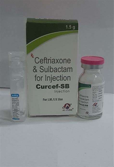 CURCEF SB 1 5g Ceftriaxone Sulbactam Injection Strength 1 5 Gm At