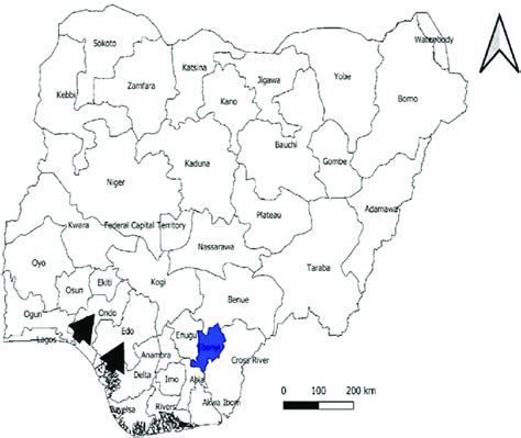 Map Of Nigeria Highlighting Ebonyi State With Black Arrowheads Showing Download Scientific