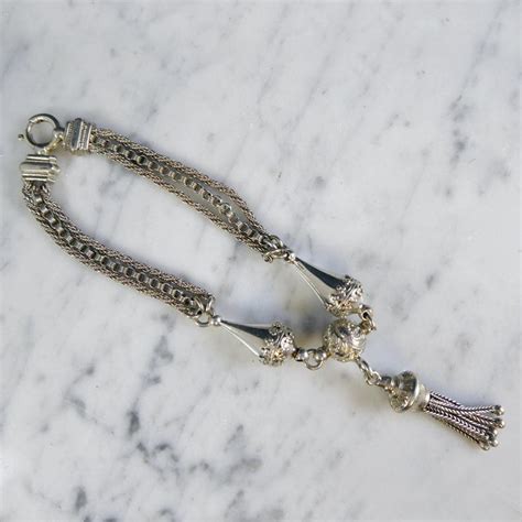 Antique Victorian Silver Bracelet With Silver Tassel Charm At 1stdibs