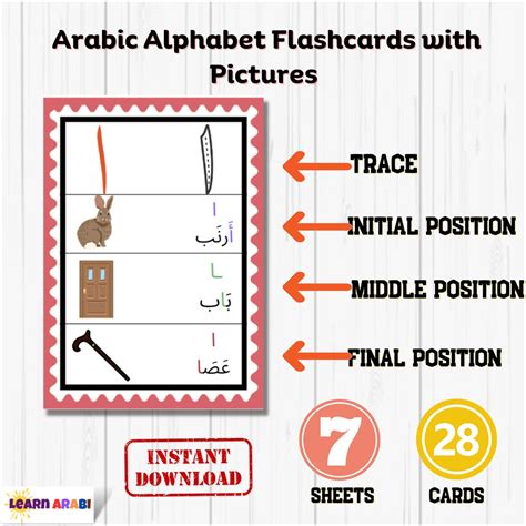 Arabic Alphabet Flashcards Arabic Alphabet Cards Arabic Letters ...